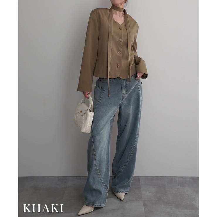 チョーカータイ付きジャケットRashik アウター 大人カジュアル | BUYSENSE | 詳細画像8 