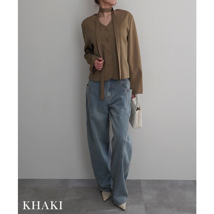 チョーカータイ付きジャケットRashik アウター 大人カジュアル | BUYSENSE | 詳細画像9 