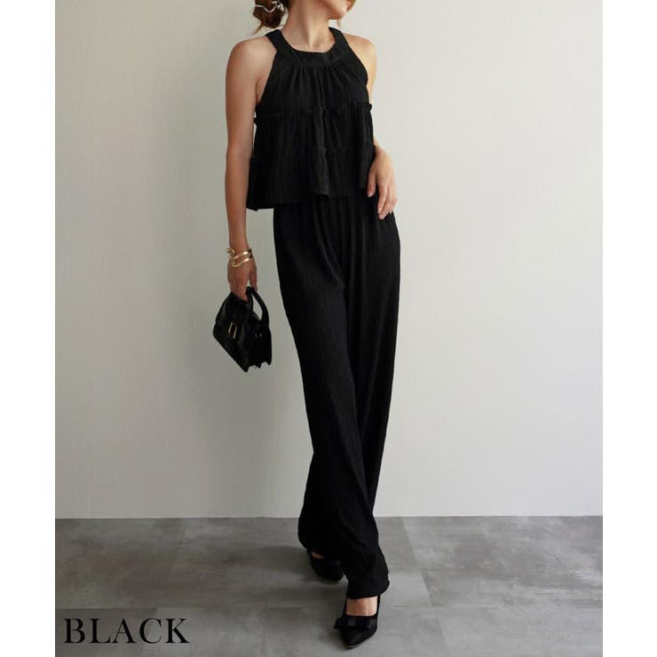 ティアードフリルトップスセットアップRashik セットアップ 大人