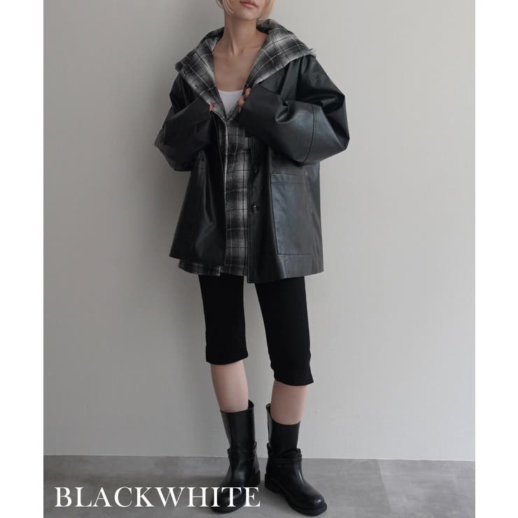 起毛チェックフードビッグシャツRashik シャツ 大人カジュアル | BUYSENSE | 詳細画像10 