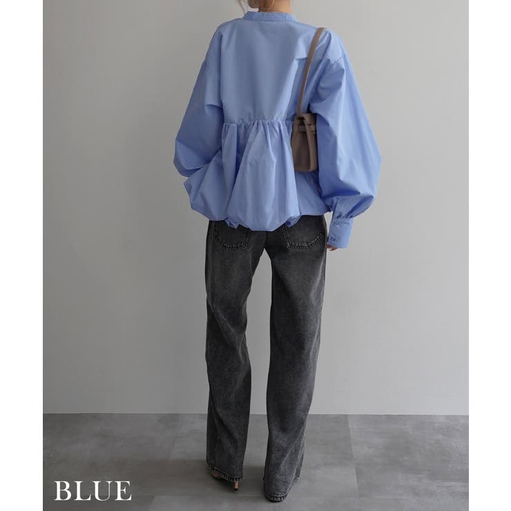 ノーカラーペプラムブラウスRashik シャツ 大人カジュアル | BUYSENSE | 詳細画像12 