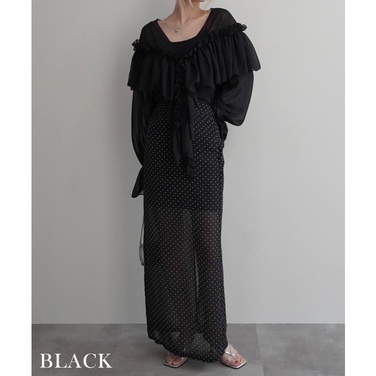 ラッフルフリルシアーブラウスRashik シャツ 大人カジュアル | BUYSENSE | 詳細画像10 
