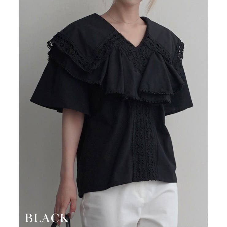 ビッグカラーケープブラウスRashik シャツ 大人カジュアル | BUYSENSE | 詳細画像10 