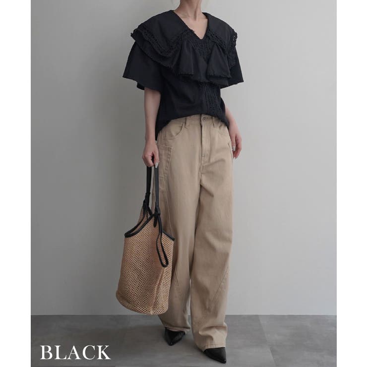 ビッグカラーケープブラウスRashik シャツ 大人カジュアル | BUYSENSE | 詳細画像13 