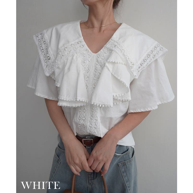 ビッグカラーケープブラウスRashik シャツ 大人カジュアル | BUYSENSE | 詳細画像4 