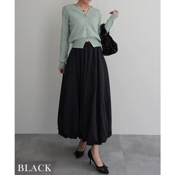 ブラック | ナイロンバルーンスカートRashik スカート 大人カジュアル | BUYSENSE