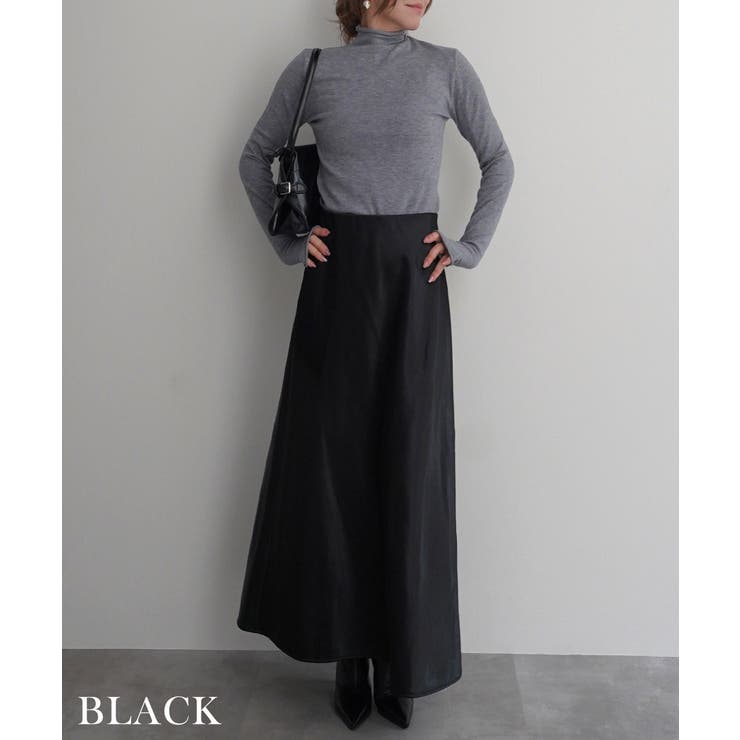 裏起毛サテンスカートRashik スカート 大人カジュアル[品番