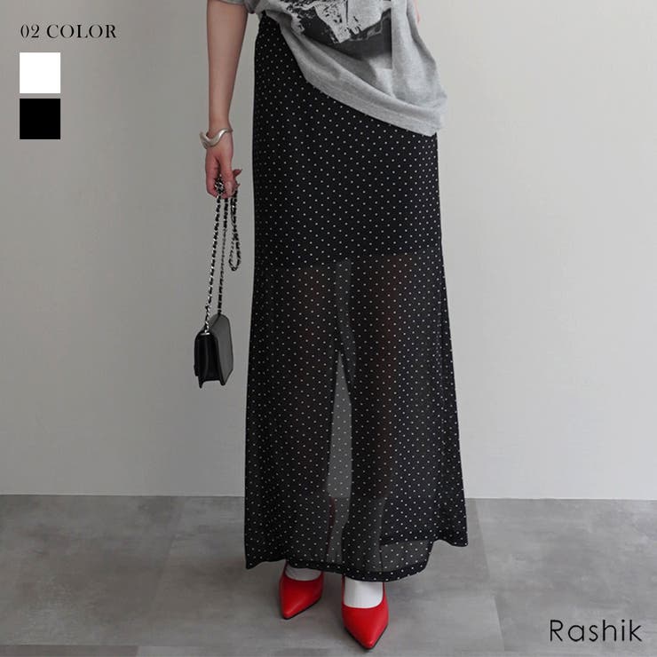 シースルードットロングスカートRashik スカート 大人カジュアル | BUYSENSE | 詳細画像1 