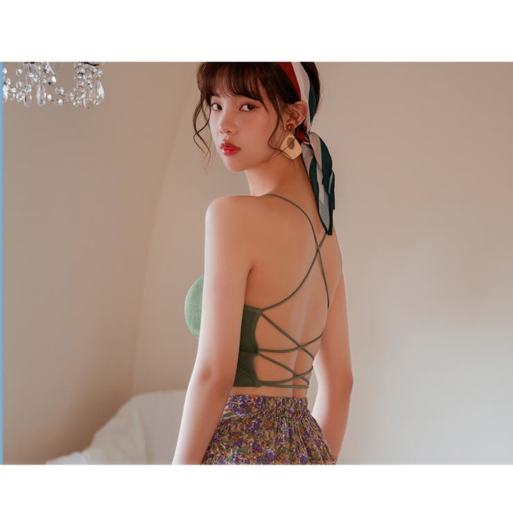 カーキ | ブラトップ ナイトブラ インナーウェア やわらかクロスギャザーブラ | BUYSENSE