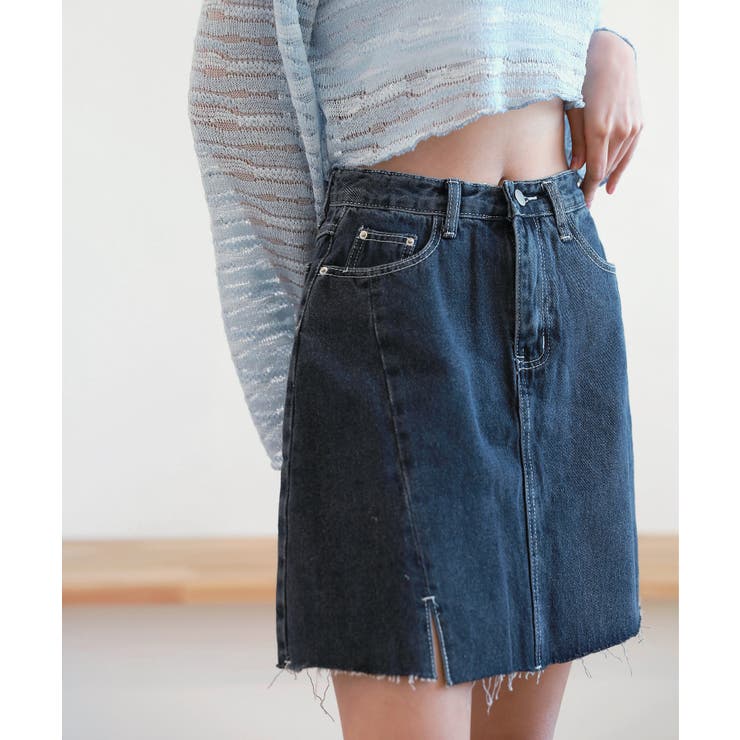 カットスリットポイントデニムスカート | by muni:r | 詳細画像11 