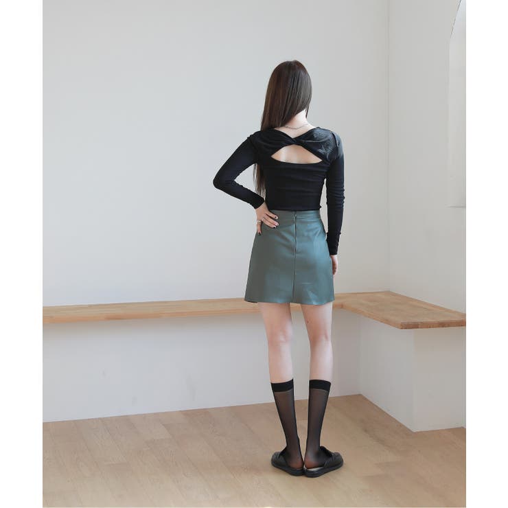 ユニークバックポイントツイストTシャツ | by muni:r | 詳細画像5 