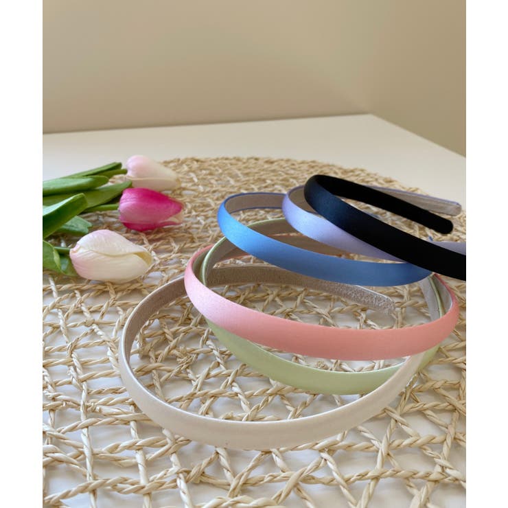ブルー | デイリーポイント 6カラーサテンヘアバンド | by muni:r