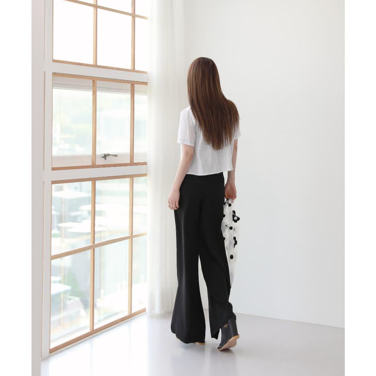OURHOME 脚がきれいに見えるピンタックパンツ 脚がきれいに見えるピンタックパンツ – OURHOME