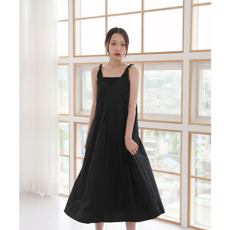 肩のねじれポイントビスチェコットンワンピース | by muni:r | 詳細画像1 