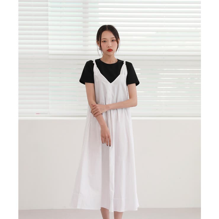 肩のねじれポイントビスチェコットンワンピース | by muni:r | 詳細画像7 