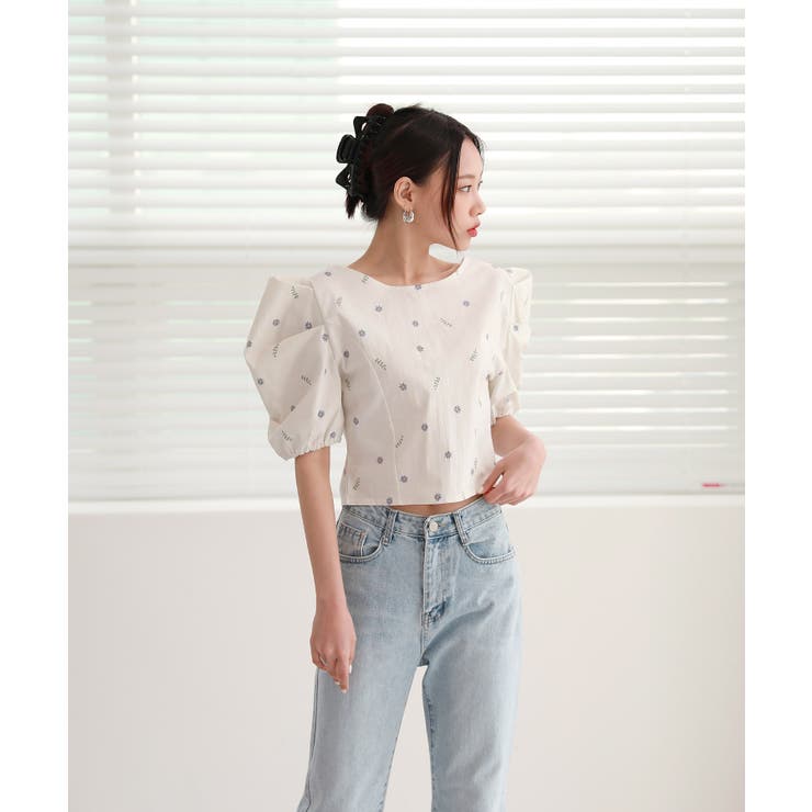 フラワープリントパフブラウス | by muni:r | 詳細画像13 