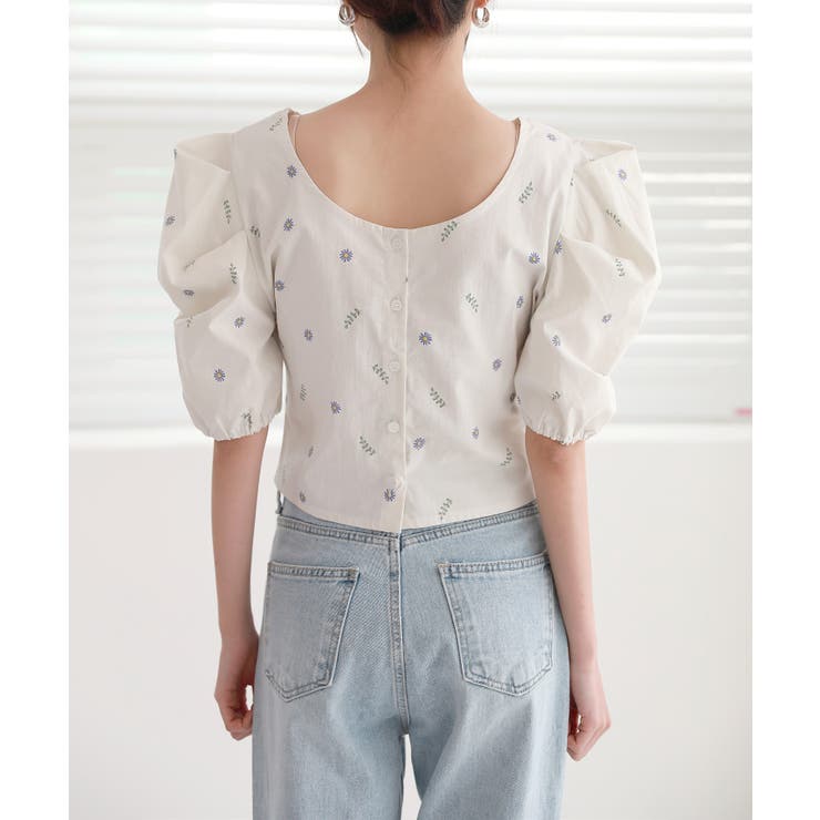 フラワープリントパフブラウス | by muni:r | 詳細画像16 