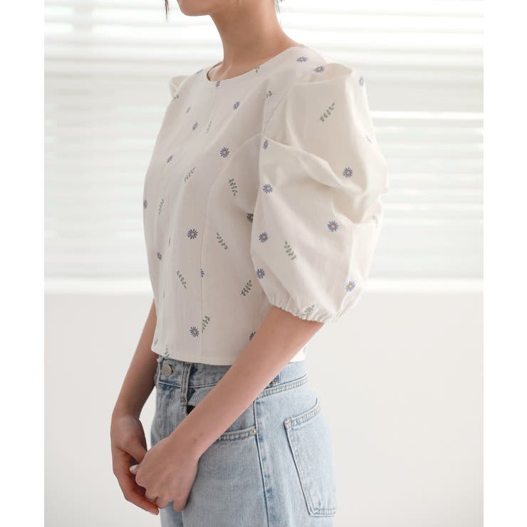 フラワープリントパフブラウス | by muni:r | 詳細画像17 