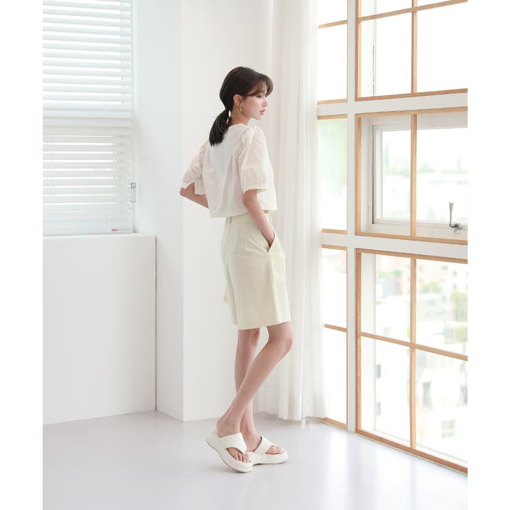 クロップ スクエアネック ブラウス | by muni:r | 詳細画像5 