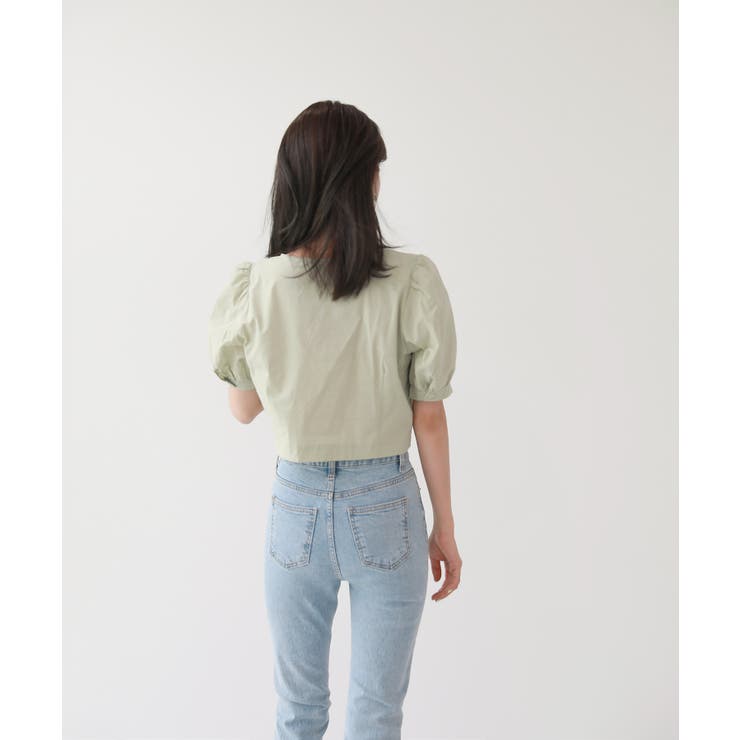 クロップ スクエアネック ブラウス | by muni:r | 詳細画像9 