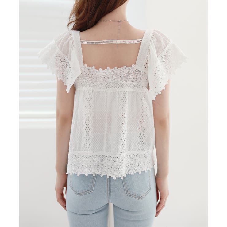 ラブリー パンチング レース ブラウス | by muni:r | 詳細画像5 