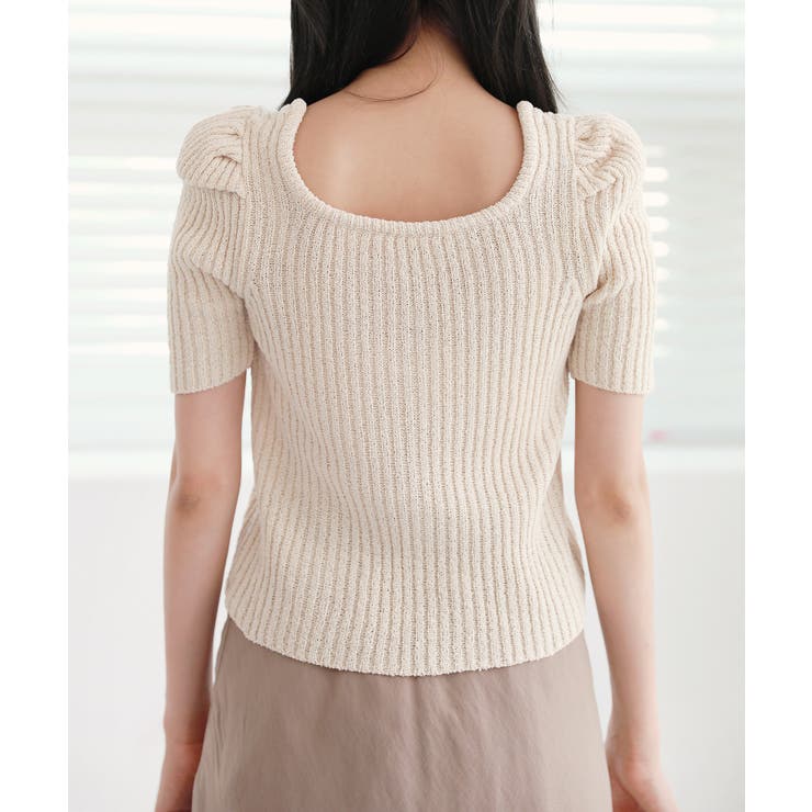 リブ セミ パフ カーディガン | by muni:r | 詳細画像17 