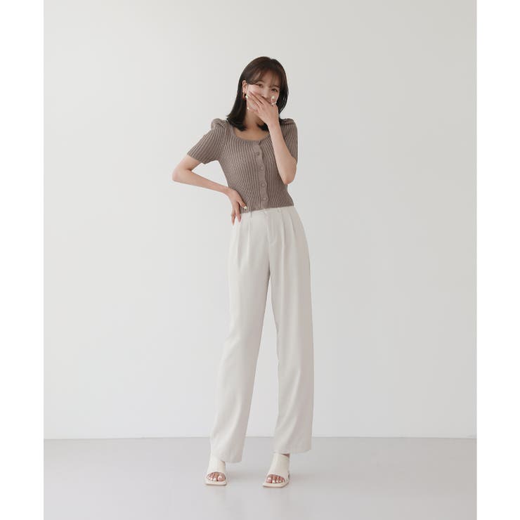 リブ セミ パフ カーディガン | by muni:r | 詳細画像5 