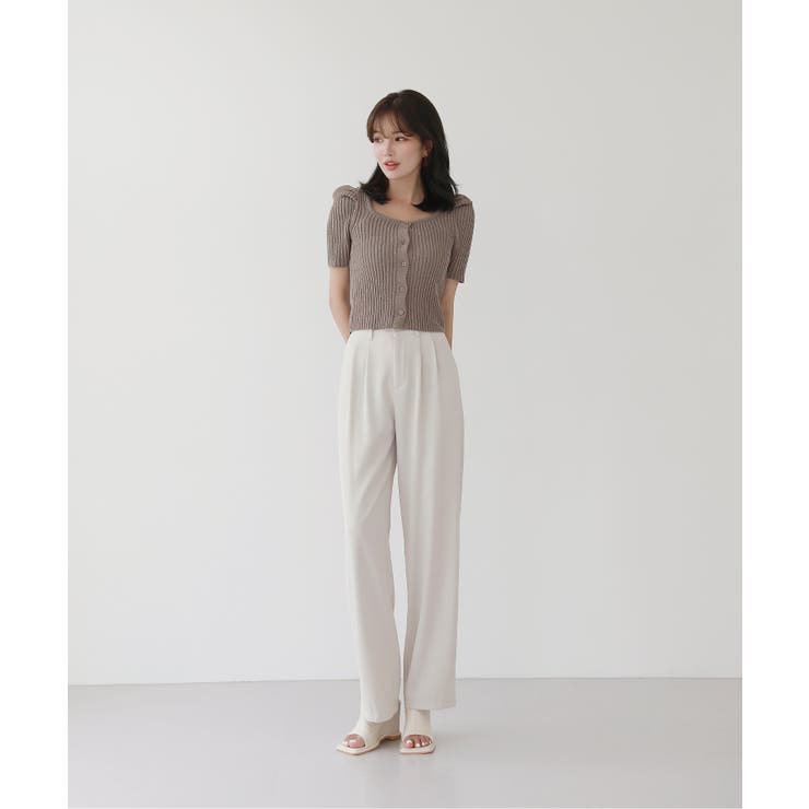 リブ セミ パフ カーディガン | by muni:r | 詳細画像8 