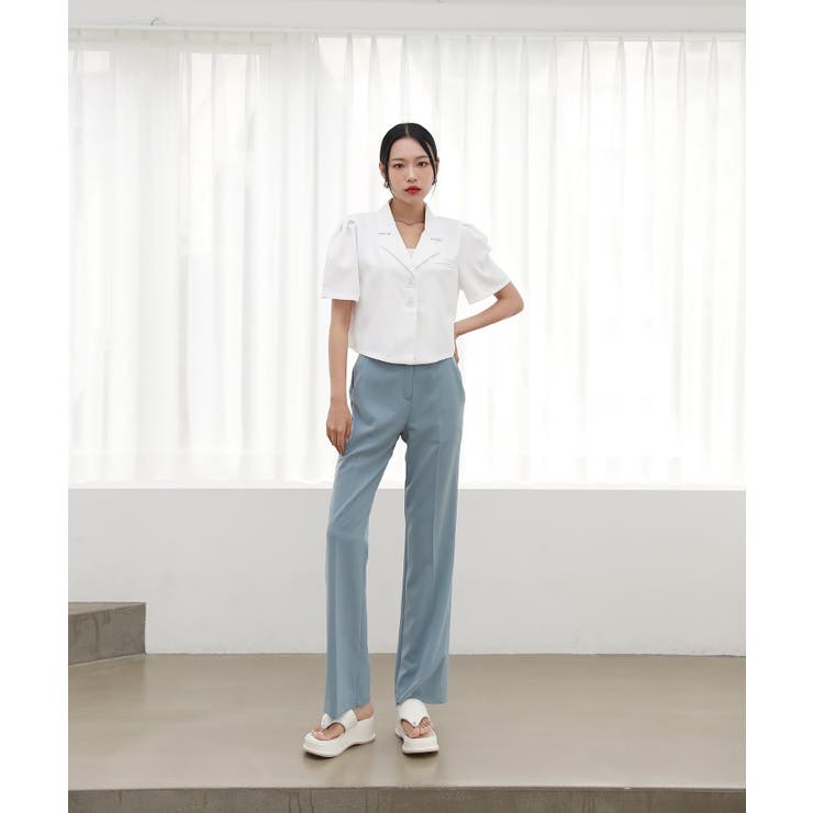 クロップ パフ 半袖 ジャケット ブラウス | by muni:r | 詳細画像4 