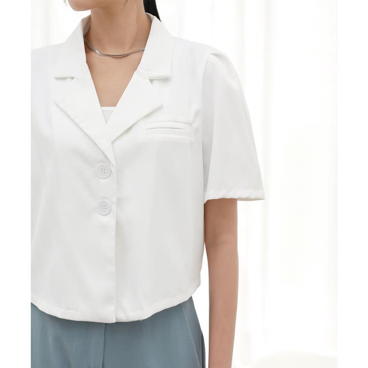 クロップ パフ 半袖 ジャケット ブラウス | by muni:r | 詳細画像8 