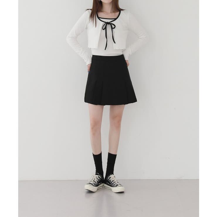 配色ストラップカーディガン+キャミソールセット | by muni:r | 詳細画像3 