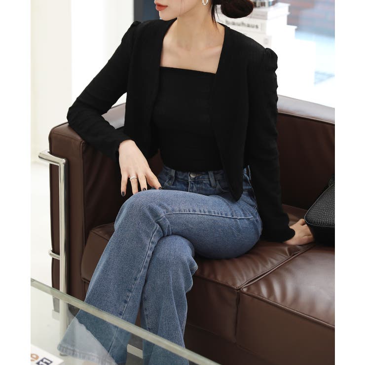 ボーダークロップドカーディガンセット | by muni:r | 詳細画像2 