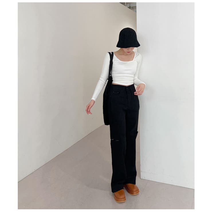 スリムスクエアリブTシャツ | by muni:r | 詳細画像11 