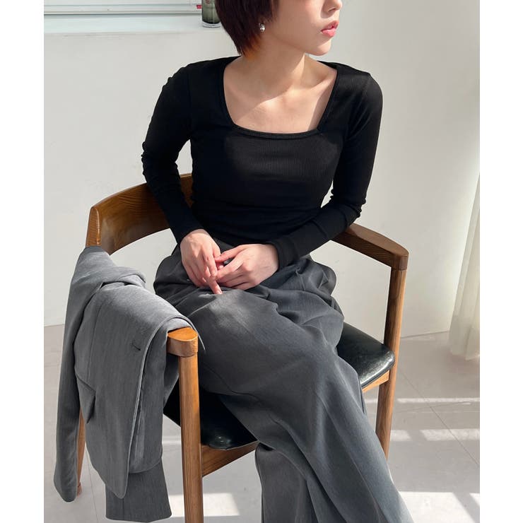 スリムスクエアリブTシャツ | by muni:r | 詳細画像15 