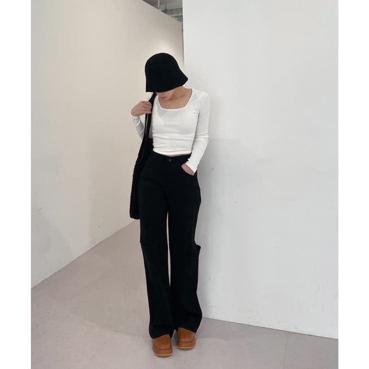 スリムスクエアリブTシャツ | by muni:r | 詳細画像2 