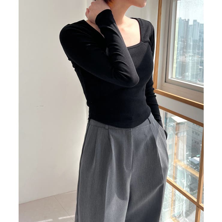 スリムスクエアリブTシャツ | by muni:r | 詳細画像20 