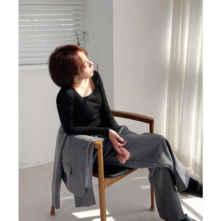 スリムスクエアリブTシャツ | by muni:r | 詳細画像24 