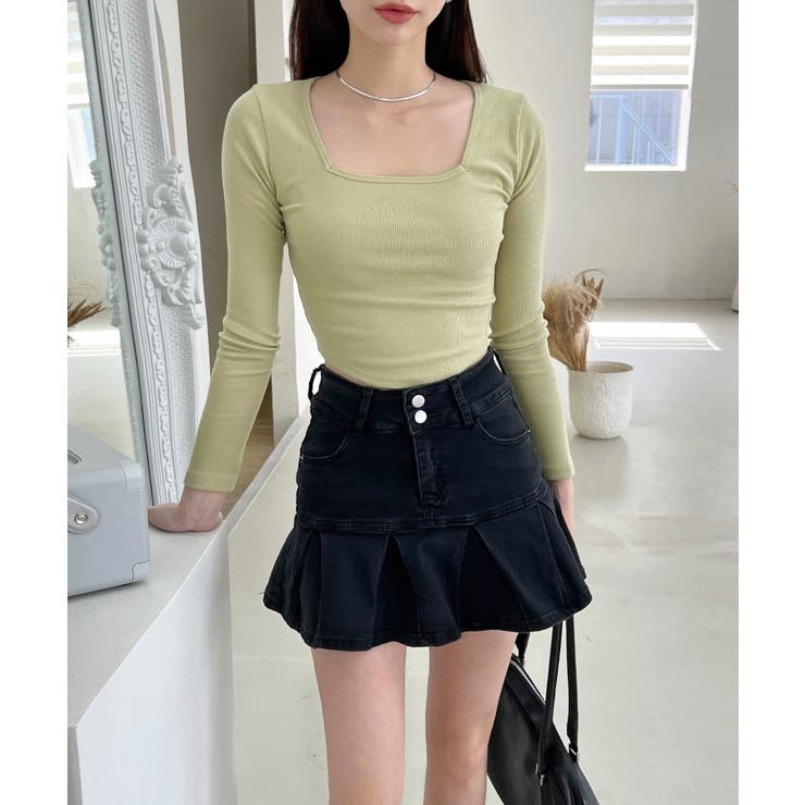 スリムスクエアリブTシャツ | by muni:r | 詳細画像36 