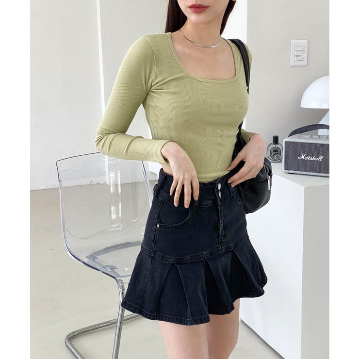 スリムスクエアリブTシャツ | by muni:r | 詳細画像42 