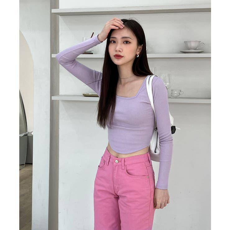 スリムスクエアリブTシャツ | by muni:r | 詳細画像61 