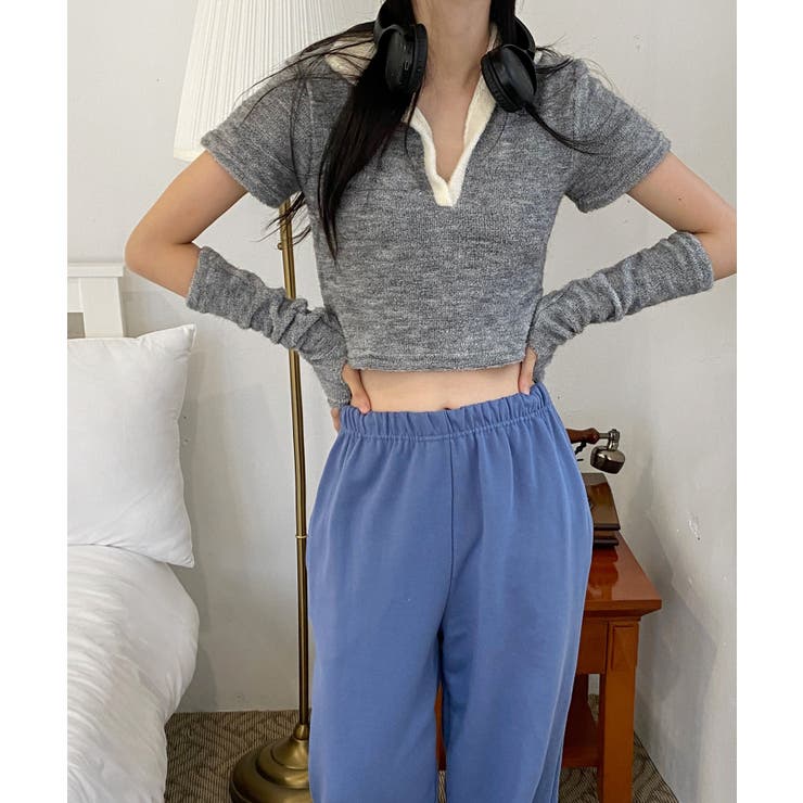 テリーVネックカラー半袖Tシャツ(ウォーマーSET) | by muni:r | 詳細画像18 