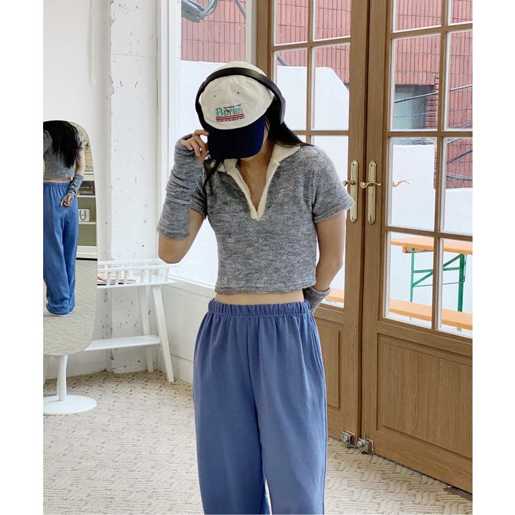 テリーVネックカラー半袖Tシャツ(ウォーマーSET) | by muni:r | 詳細画像20 