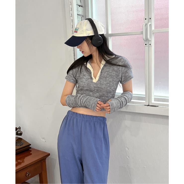 テリーVネックカラー半袖Tシャツ(ウォーマーSET) | by muni:r | 詳細画像29 