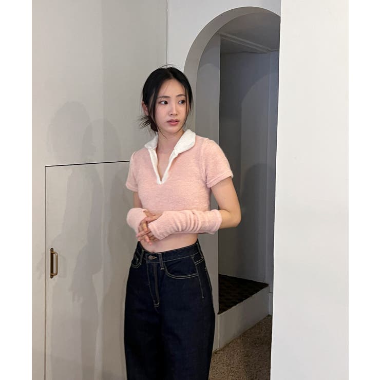 テリーVネックカラー半袖Tシャツ(ウォーマーSET) | by muni:r | 詳細画像34 