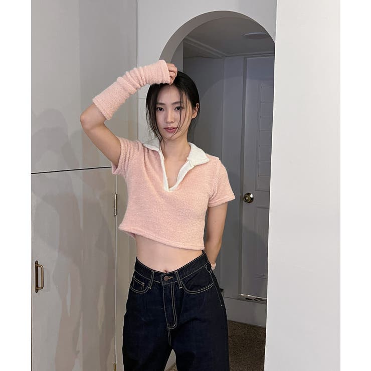 テリーVネックカラー半袖Tシャツ(ウォーマーSET) | by muni:r | 詳細画像42 