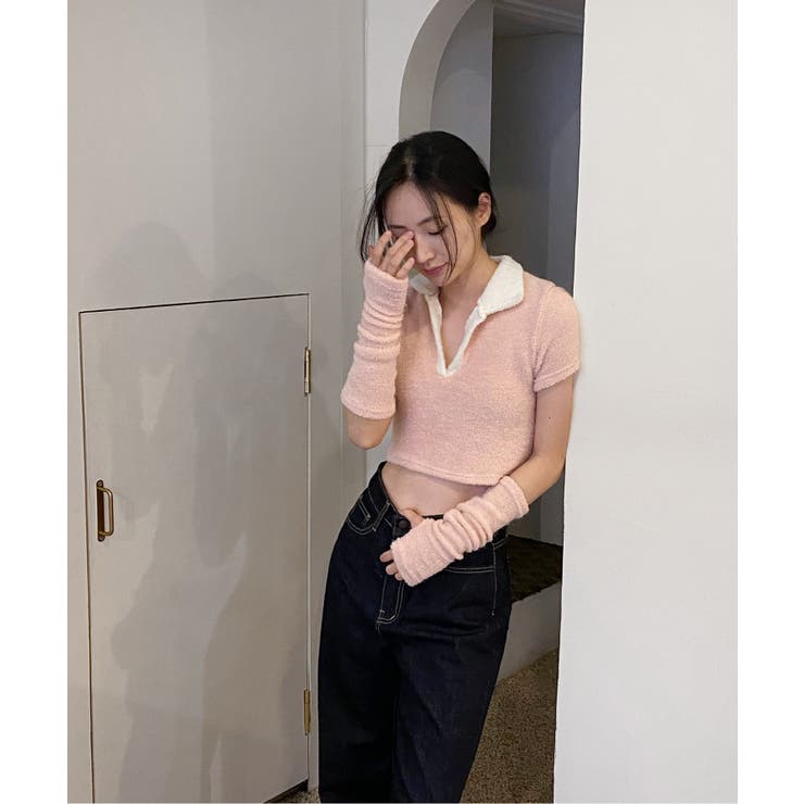 テリーVネックカラー半袖Tシャツ(ウォーマーSET) | by muni:r | 詳細画像43 