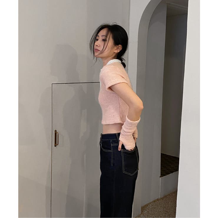 テリーVネックカラー半袖Tシャツ(ウォーマーSET) | by muni:r | 詳細画像44 