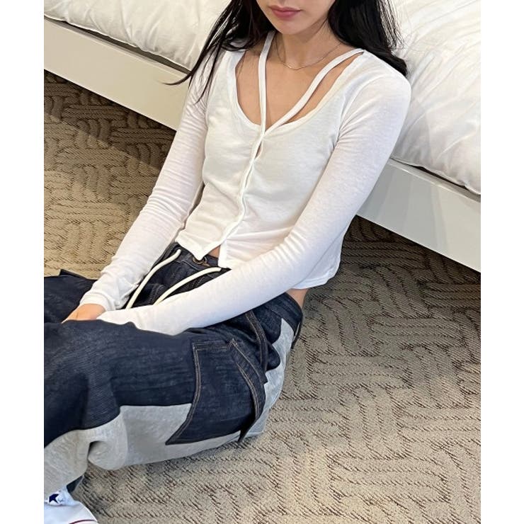 ユニークスリットポイント 長袖カーディガン | by muni:r | 詳細画像3 