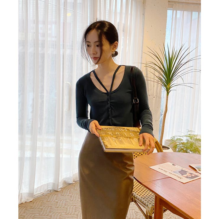 ユニークスリットポイント 長袖カーディガン | by muni:r | 詳細画像31 