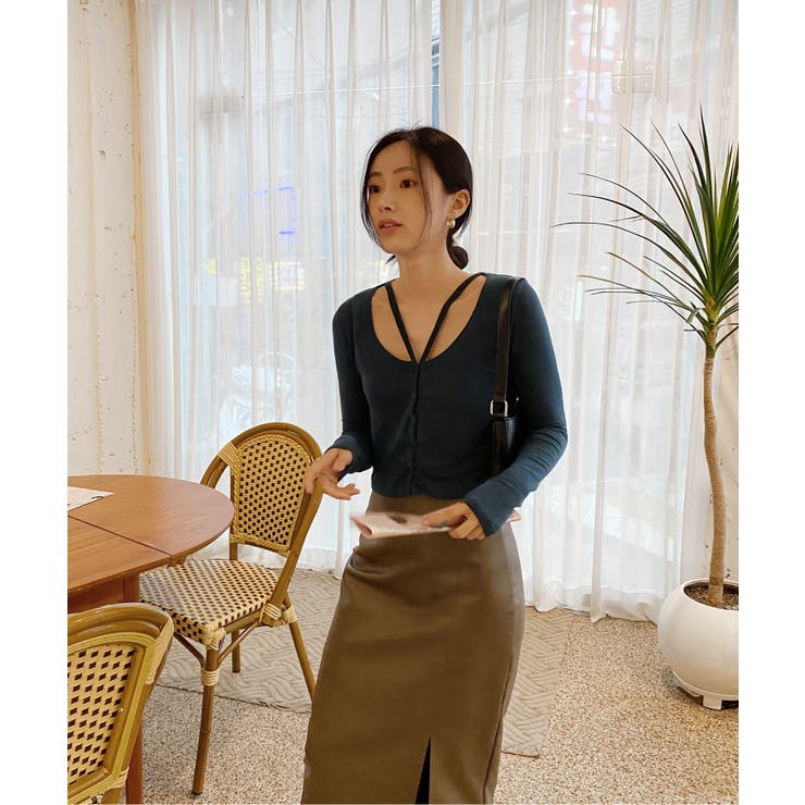 ユニークスリットポイント 長袖カーディガン | by muni:r | 詳細画像36 